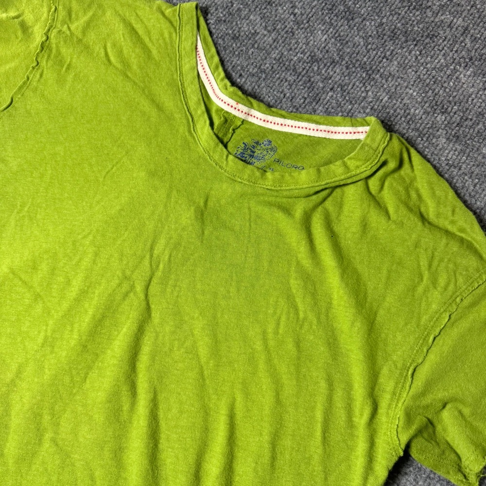 Pilcro Anthropologie Green Linen-Cotton Tee Top‎ XS V-Neck Boho Casual